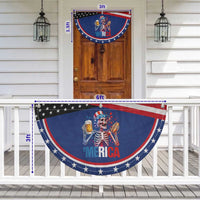 Red White And Blue Skeleton Party Patriotic Fan Flag American Freedom Vibes
