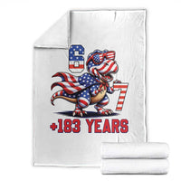 Funny 67 Meme Dinosaur American Pride Throw Blanket USA 250th Anniversary