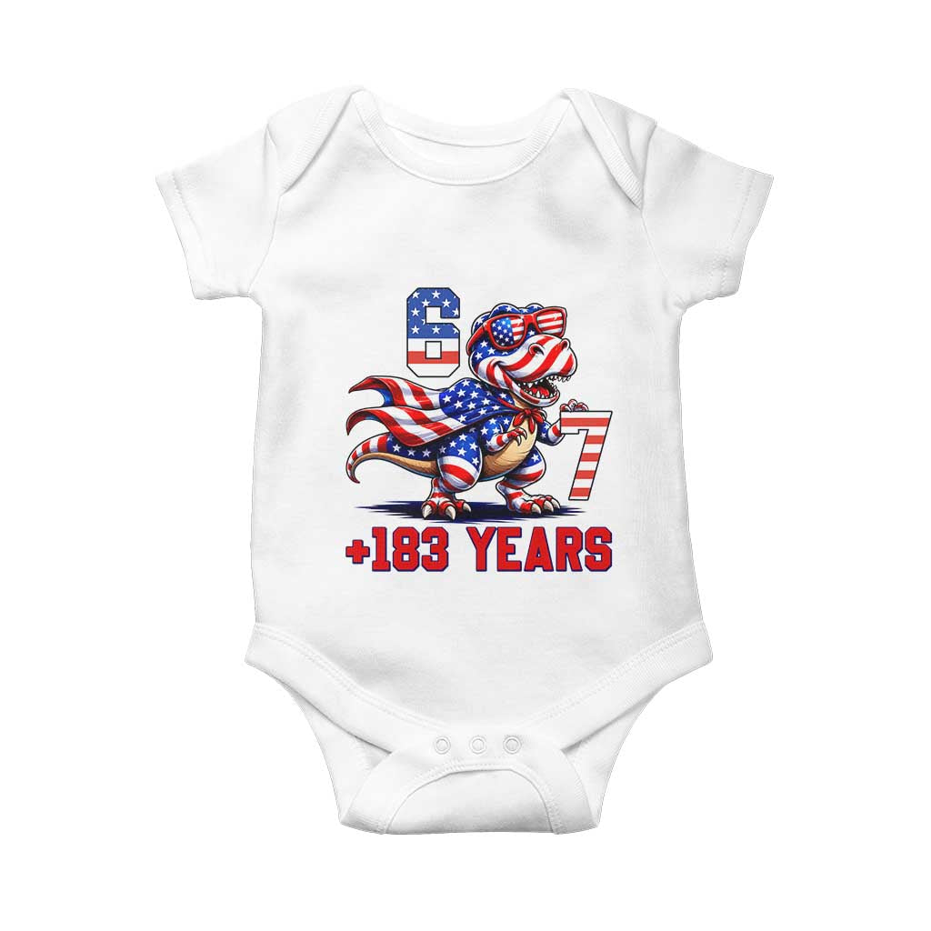 Funny 67 Meme Dinosaur American Pride Baby Onesie USA 250th Anniversary