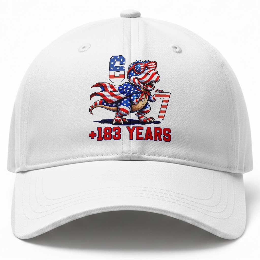 Funny 67 Meme Dinosaur American Pride Baseball Cap USA 250th Anniversary