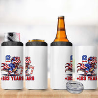 Funny 67 Meme Dinosaur American Pride 4 in 1 Can Cooler Tumbler USA 250th Anniversary