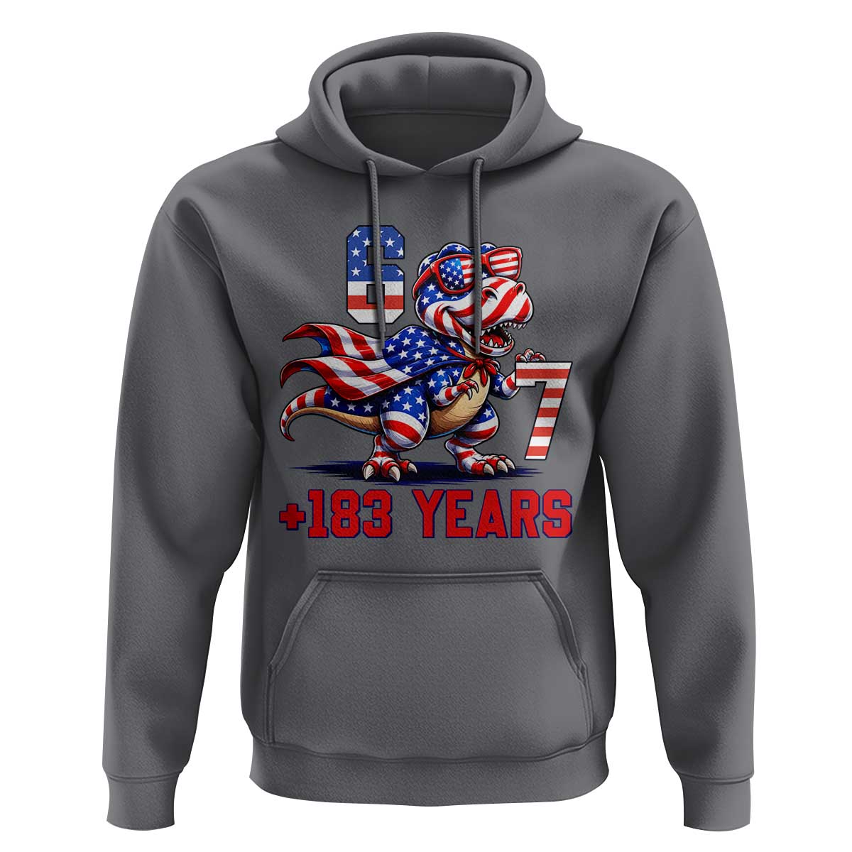 Funny 67 Meme Dinosaur American Pride Hoodie USA 250th Anniversary