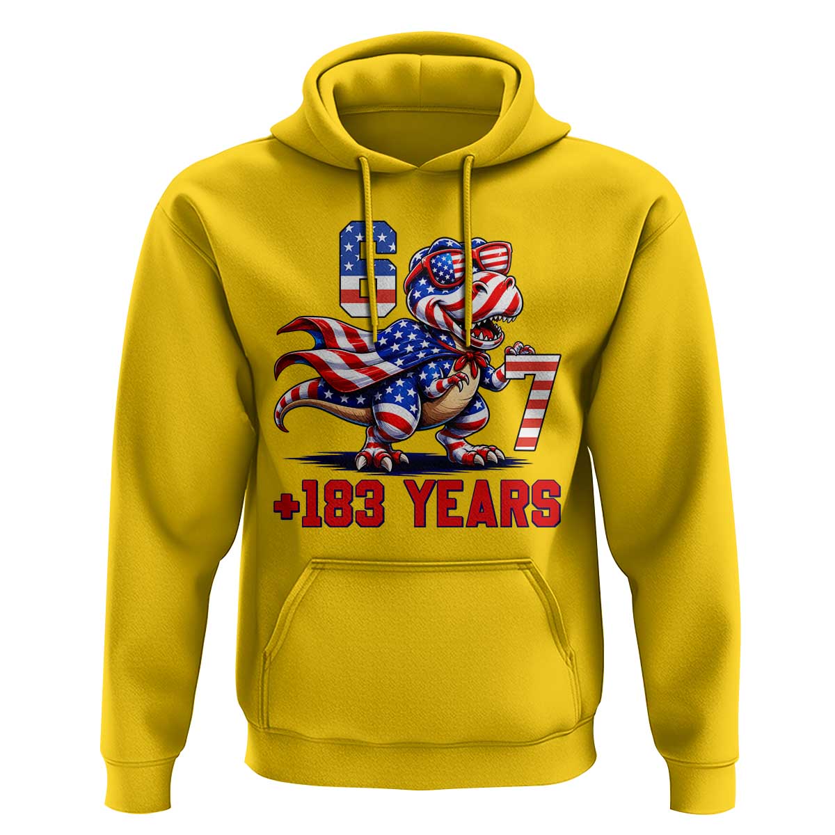 Funny 67 Meme Dinosaur American Pride Hoodie USA 250th Anniversary