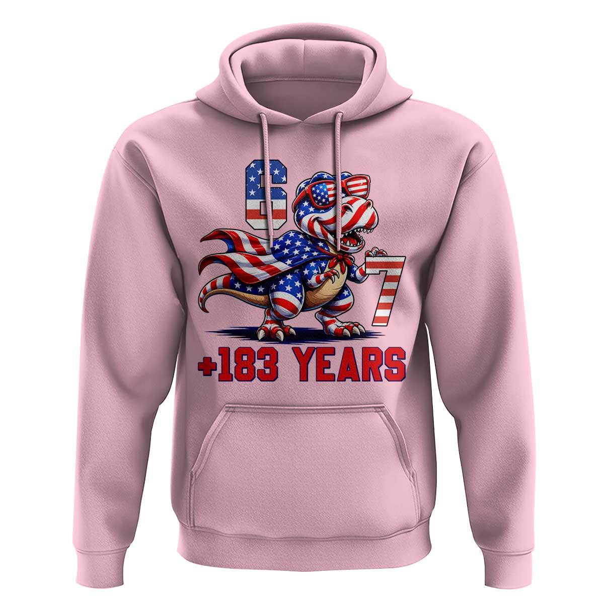 Funny 67 Meme Dinosaur American Pride Hoodie USA 250th Anniversary