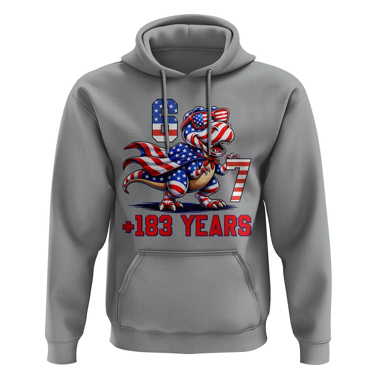 Funny 67 Meme Dinosaur American Pride Hoodie USA 250th Anniversary