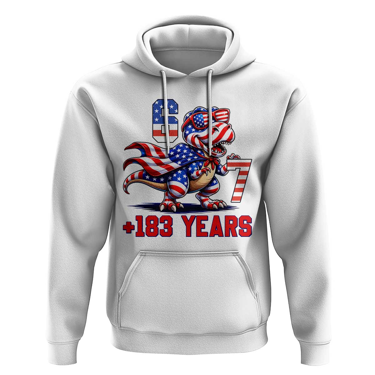 Funny 67 Meme Dinosaur American Pride Hoodie USA 250th Anniversary