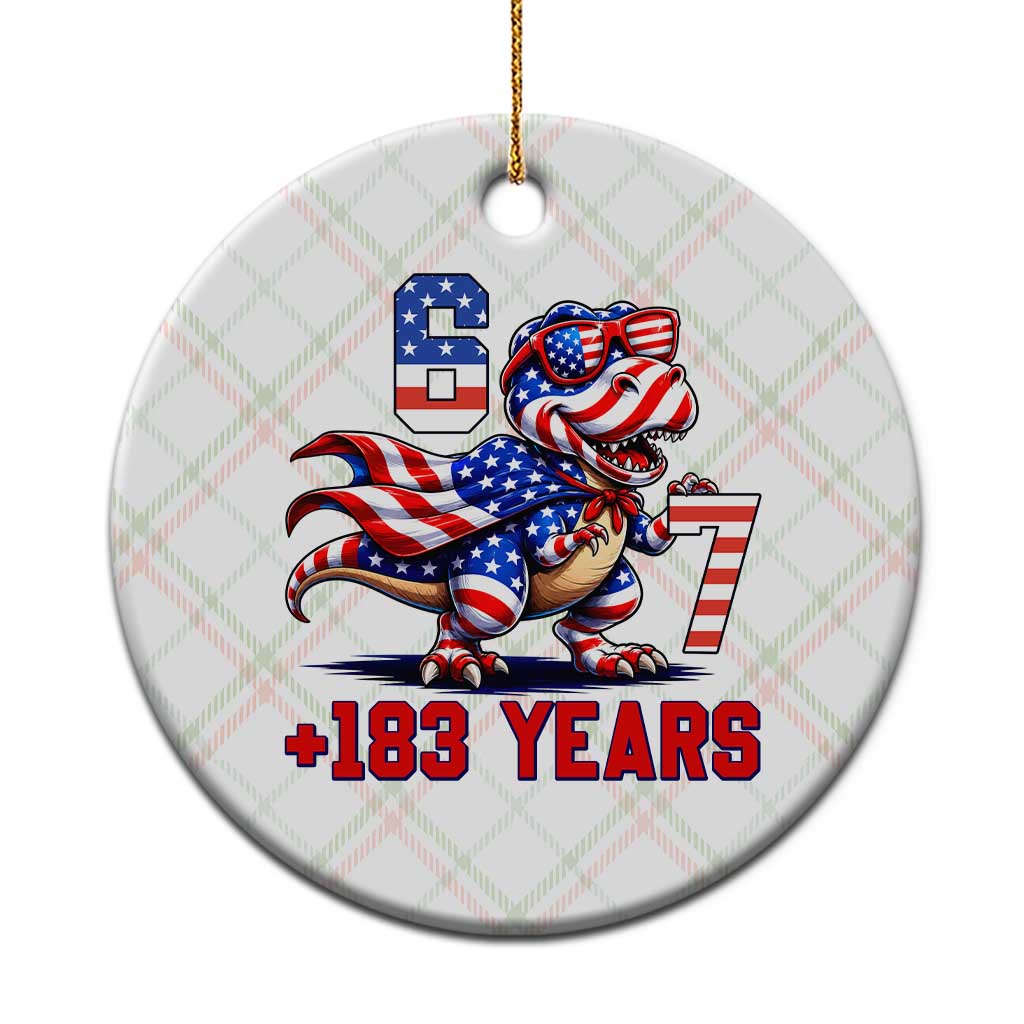 Funny 67 Meme Dinosaur American Pride Ceramic Ornament USA 250th Anniversary