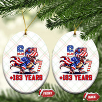 Funny 67 Meme Dinosaur American Pride Ceramic Ornament USA 250th Anniversary
