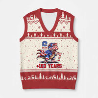 Funny 67 Meme Dinosaur American Pride V-Neck Knit Sweater Vest USA 250th Anniversary