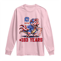 Funny 67 Meme Dinosaur American Pride Long Sleeve Shirt USA 250th Anniversary