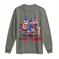 Funny 67 Meme Dinosaur American Pride Long Sleeve Shirt USA 250th Anniversary