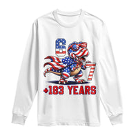 Funny 67 Meme Dinosaur American Pride Long Sleeve Shirt USA 250th Anniversary