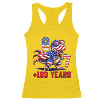 Funny 67 Meme Dinosaur American Pride Racerback Tank Top USA 250th Anniversary