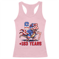 Funny 67 Meme Dinosaur American Pride Racerback Tank Top USA 250th Anniversary