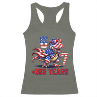 Funny 67 Meme Dinosaur American Pride Racerback Tank Top USA 250th Anniversary