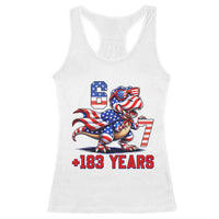 Funny 67 Meme Dinosaur American Pride Racerback Tank Top USA 250th Anniversary