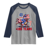 Funny 67 Meme Dinosaur American Pride Raglan Shirt USA 250th Anniversary