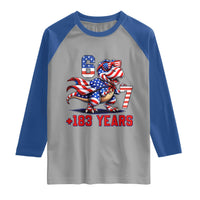 Funny 67 Meme Dinosaur American Pride Raglan Shirt USA 250th Anniversary