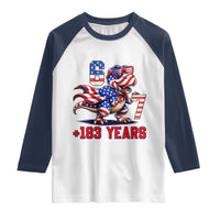 Funny 67 Meme Dinosaur American Pride Raglan Shirt USA 250th Anniversary