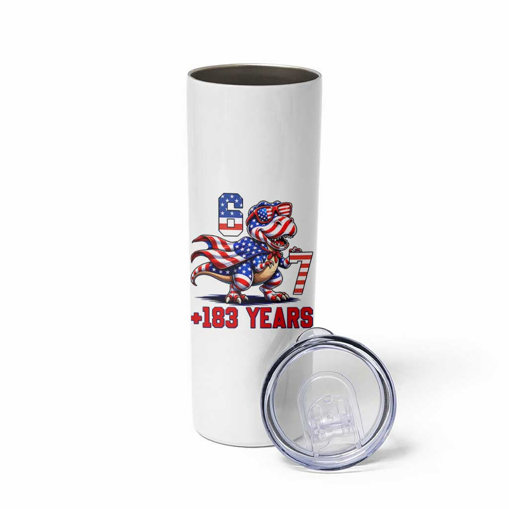 Funny 67 Meme Dinosaur American Pride Skinny Tumbler USA 250th Anniversary