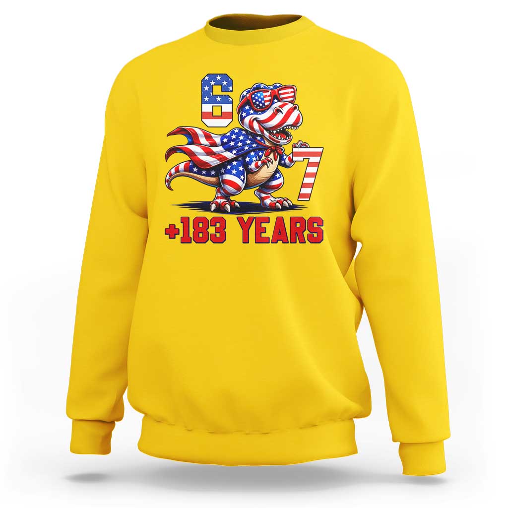 Funny 67 Meme Dinosaur American Pride Sweatshirt USA 250th Anniversary