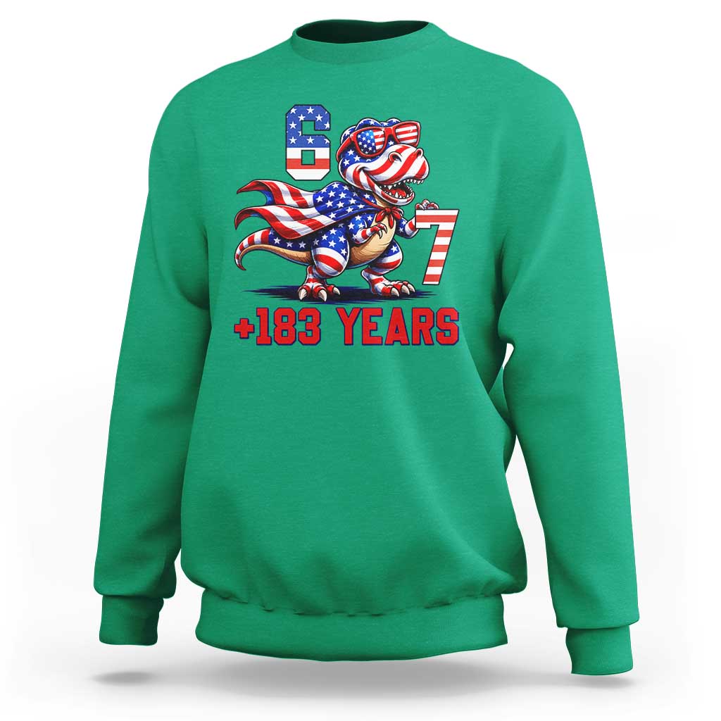 Funny 67 Meme Dinosaur American Pride Sweatshirt USA 250th Anniversary