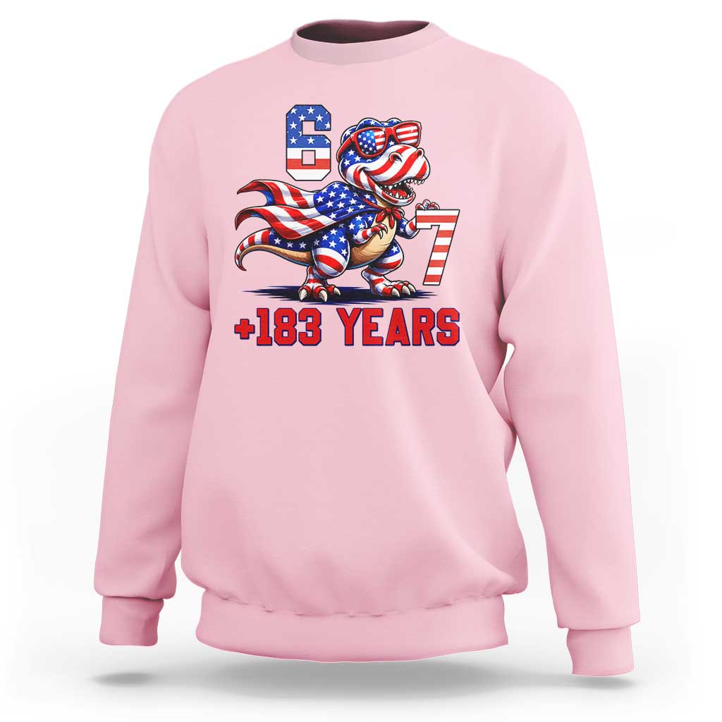 Funny 67 Meme Dinosaur American Pride Sweatshirt USA 250th Anniversary