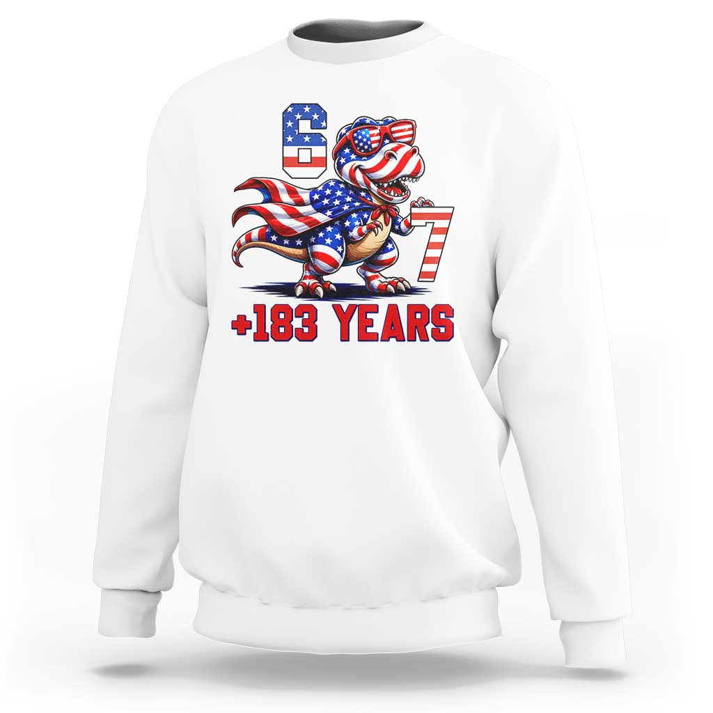 Funny 67 Meme Dinosaur American Pride Sweatshirt USA 250th Anniversary