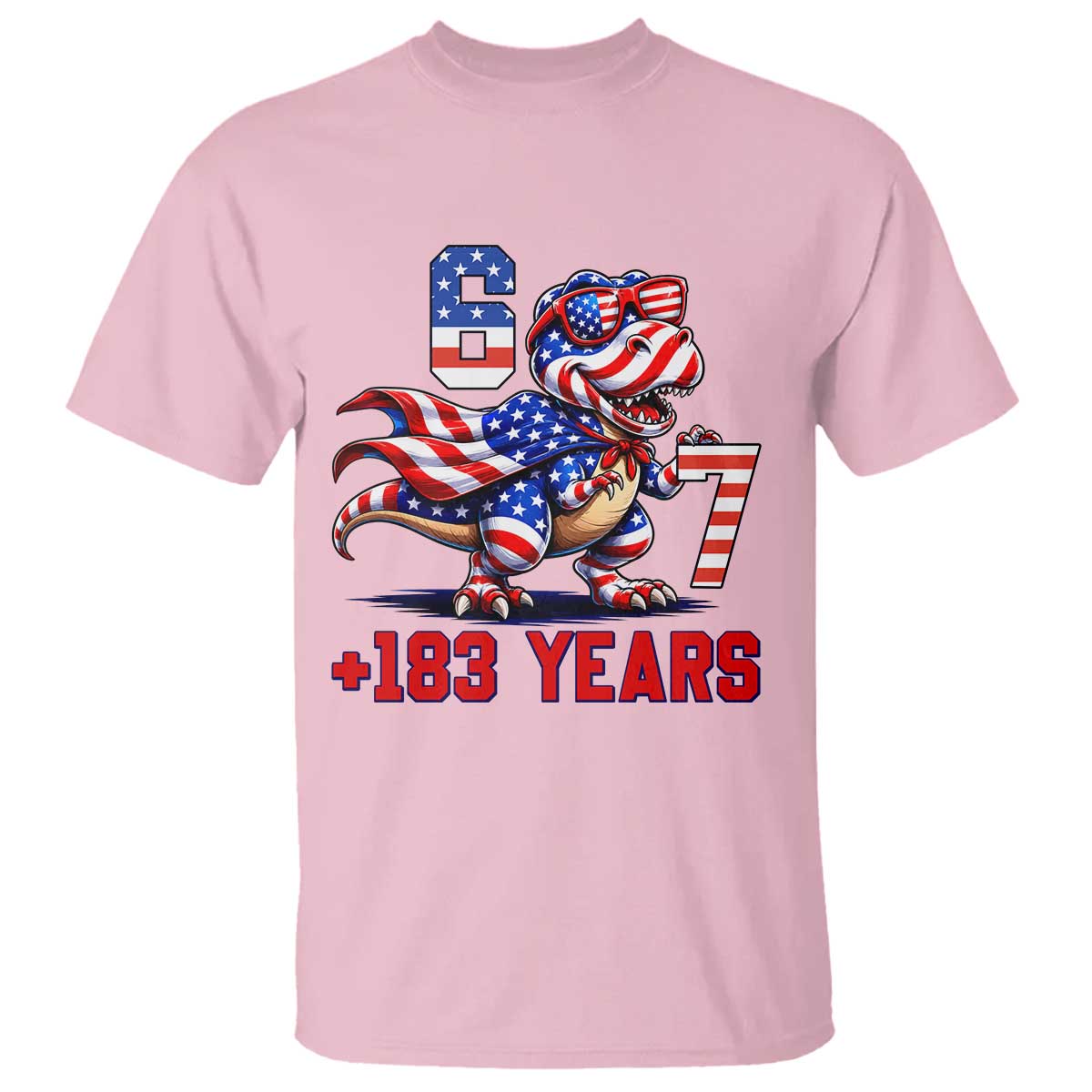 Funny 67 Meme Dinosaur American Pride T Shirt USA 250th Anniversary