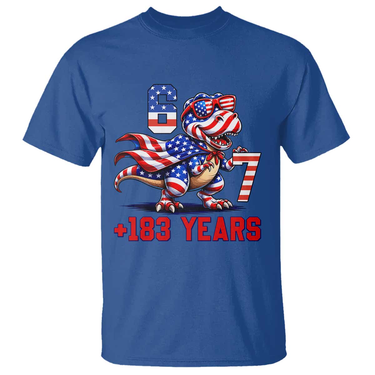 Funny 67 Meme Dinosaur American Pride T Shirt USA 250th Anniversary