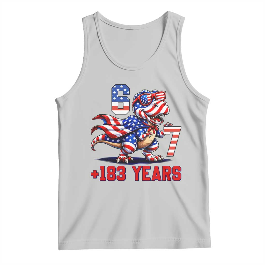 Funny 67 Meme Dinosaur American Pride Tank Top USA 250th Anniversary