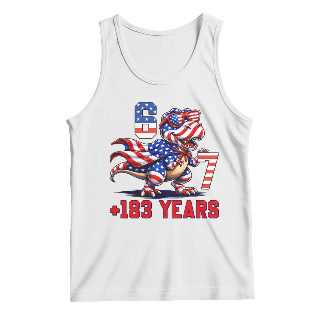Funny 67 Meme Dinosaur American Pride Tank Top USA 250th Anniversary