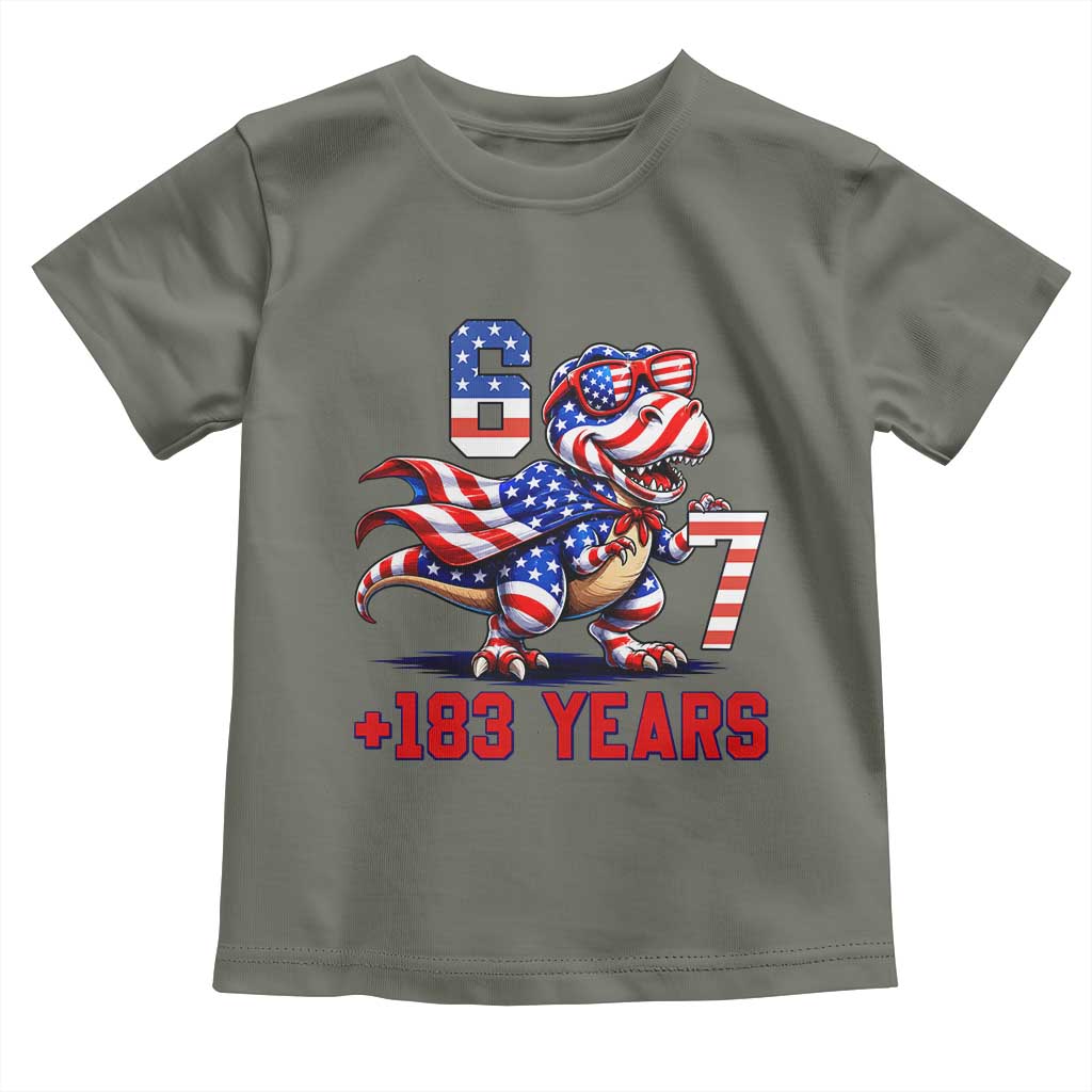 Funny 67 Meme Dinosaur American Pride Toddler T Shirt USA 250th Anniversary