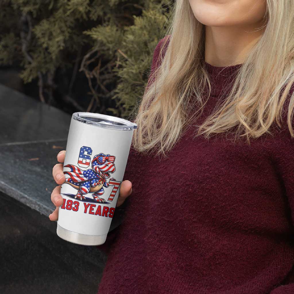 Funny 67 Meme Dinosaur American Pride Tumbler Cup USA 250th Anniversary