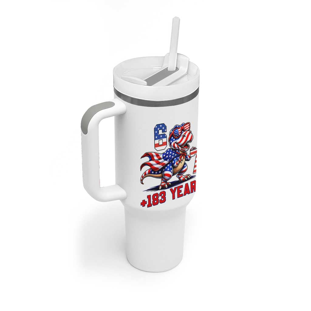 Funny 67 Meme Dinosaur American Pride Tumbler With Handle USA 250th Anniversary