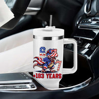 Funny 67 Meme Dinosaur American Pride Tumbler With Handle USA 250th Anniversary