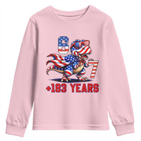 Funny 67 Meme Dinosaur American Pride Youth Sweatshirt USA 250th Anniversary
