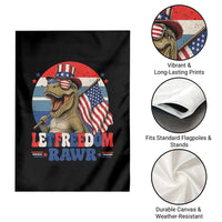 Red White Blue Dinosaur Pride Garden Flag Let Freedom Rawr