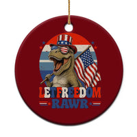 Red White Blue Dinosaur Pride Ceramic Ornament Let Freedom Rawr