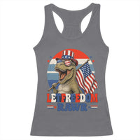 Red White Blue Dinosaur Pride Racerback Tank Top Let Freedom Rawr
