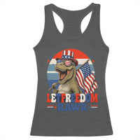 Red White Blue Dinosaur Pride Racerback Tank Top Let Freedom Rawr