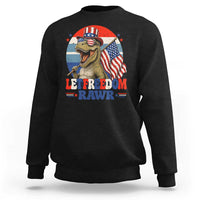 Red White Blue Dinosaur Pride Sweatshirt Let Freedom Rawr