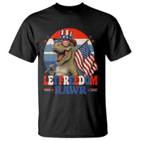 Red White Blue Dinosaur Pride T Shirt Let Freedom Rawr