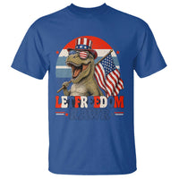 Red White Blue Dinosaur Pride T Shirt Let Freedom Rawr