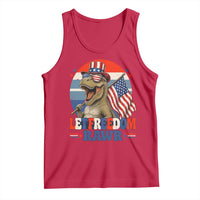 Red White Blue Dinosaur Pride Tank Top Let Freedom Rawr