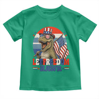 Red White Blue Dinosaur Pride Toddler T Shirt Let Freedom Rawr