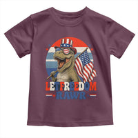 Red White Blue Dinosaur Pride Toddler T Shirt Let Freedom Rawr