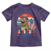 Red White Blue Dinosaur Pride Toddler T Shirt Let Freedom Rawr