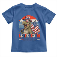 Red White Blue Dinosaur Pride Toddler T Shirt Let Freedom Rawr