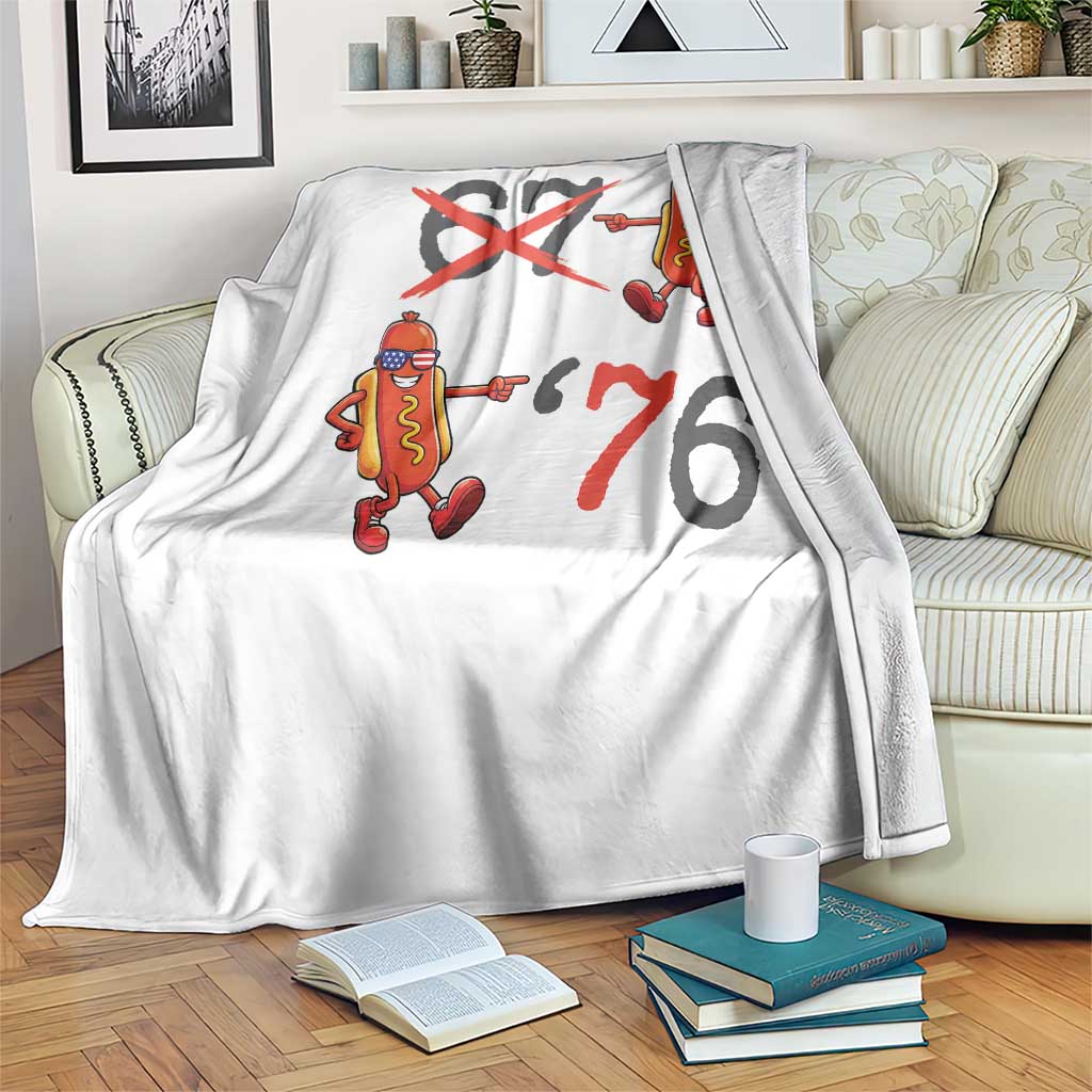 Funny 67 Meme Hot Dog Lover Throw Blanket USA 250 BBQ Celebration